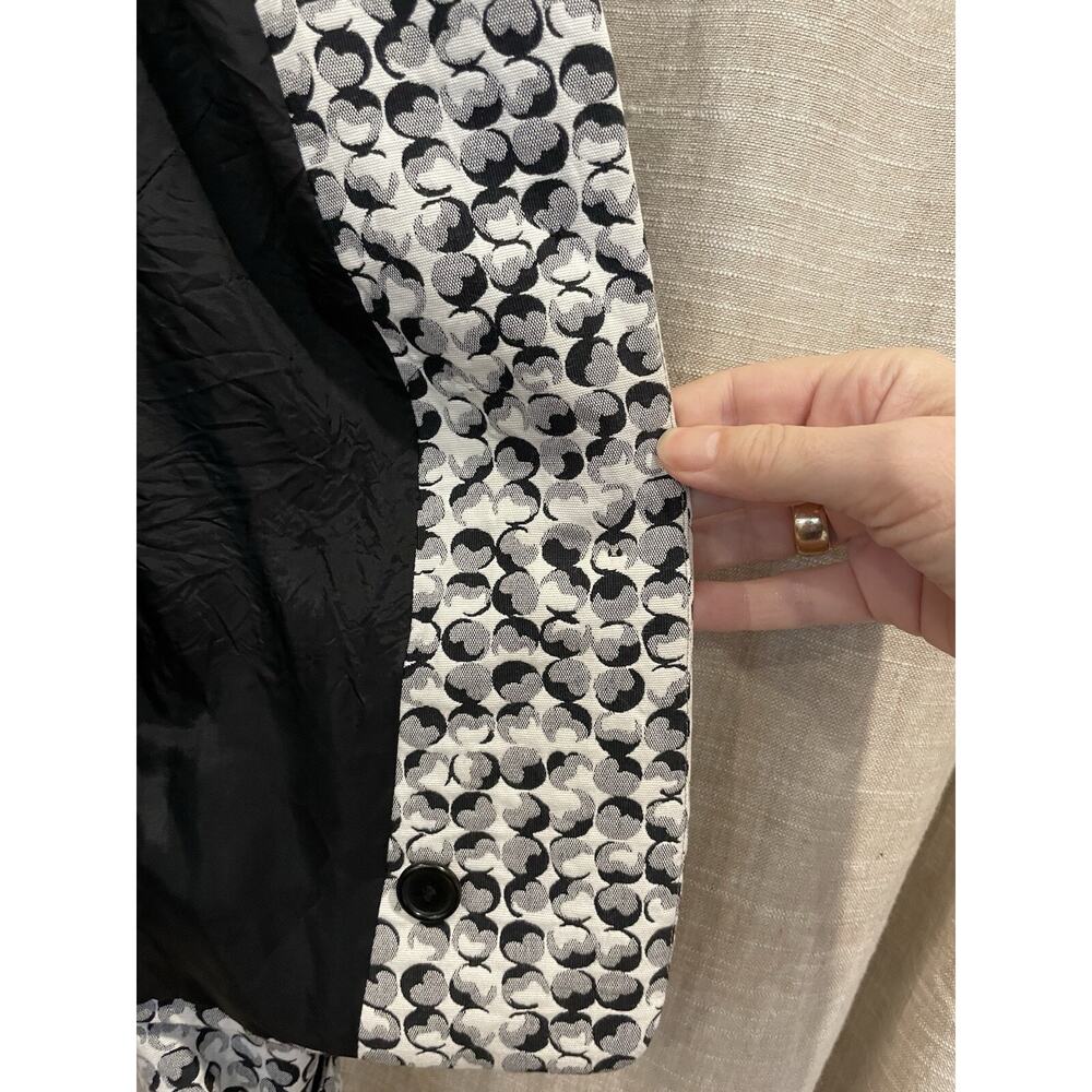 Akris Punto Textured Blazer Womens 6 Black & White Jacket Work Business, Cropped - Picture 9 of 12